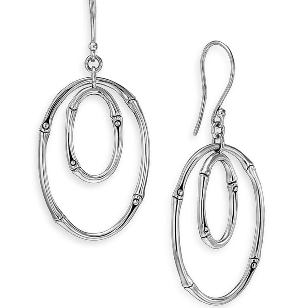 John Hardy 'Bamboo' SS Double Oval Drop Earrings